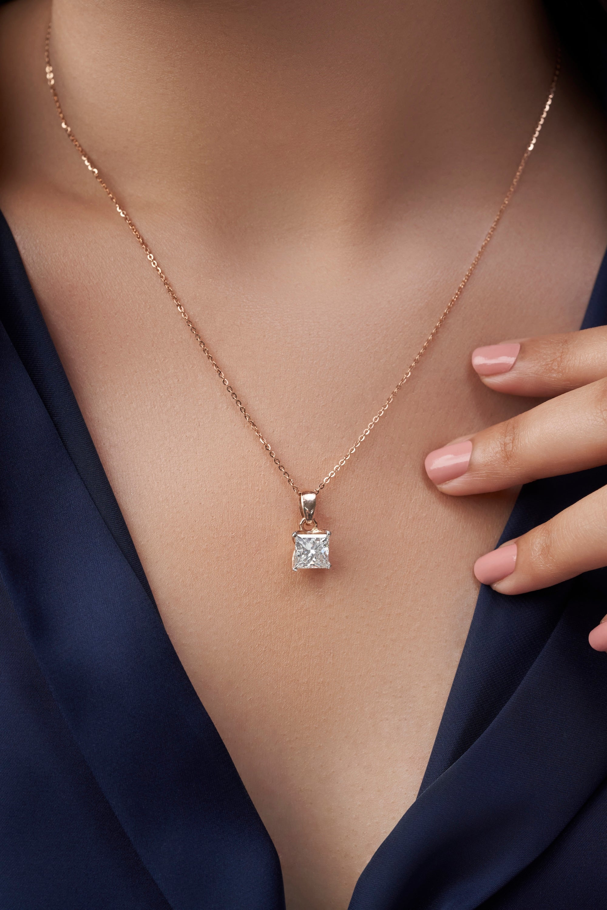 Princess Cut Diamond Pendant