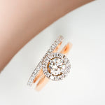 Halo Round Cut Diamond Duo ring