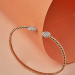 Harmonic 2 hearts diamond bracelet bangle