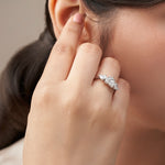 three diamond heart ring