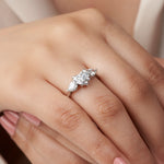 three diamond heart ring