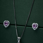 Pink Halo Heart Diamond Pendant