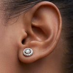 50 pointer diamond halo studs