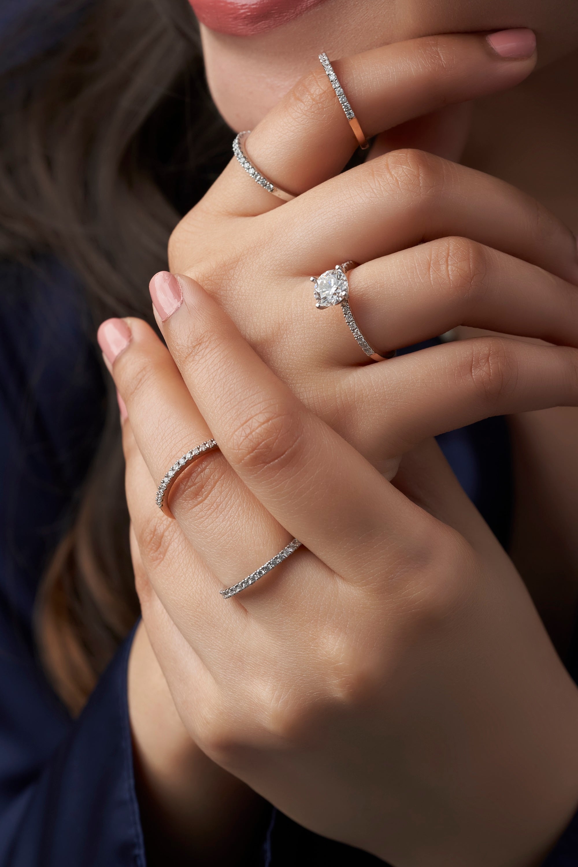 set of five diamond rings