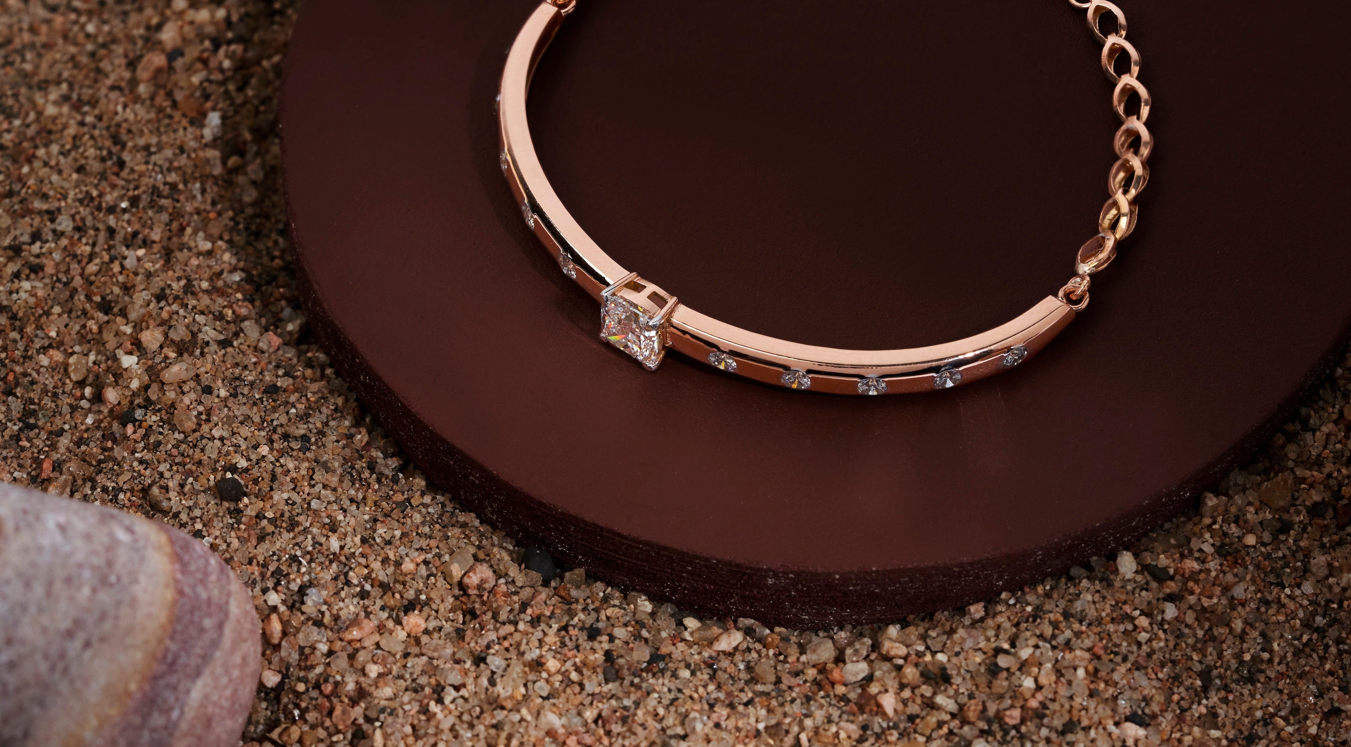 Exemplary diamond cushion cut bracelet