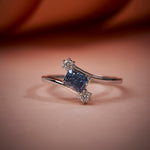 Blue Radiant Cut Diamond Ring