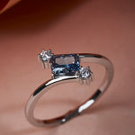 Blue Radiant Cut Diamond Ring