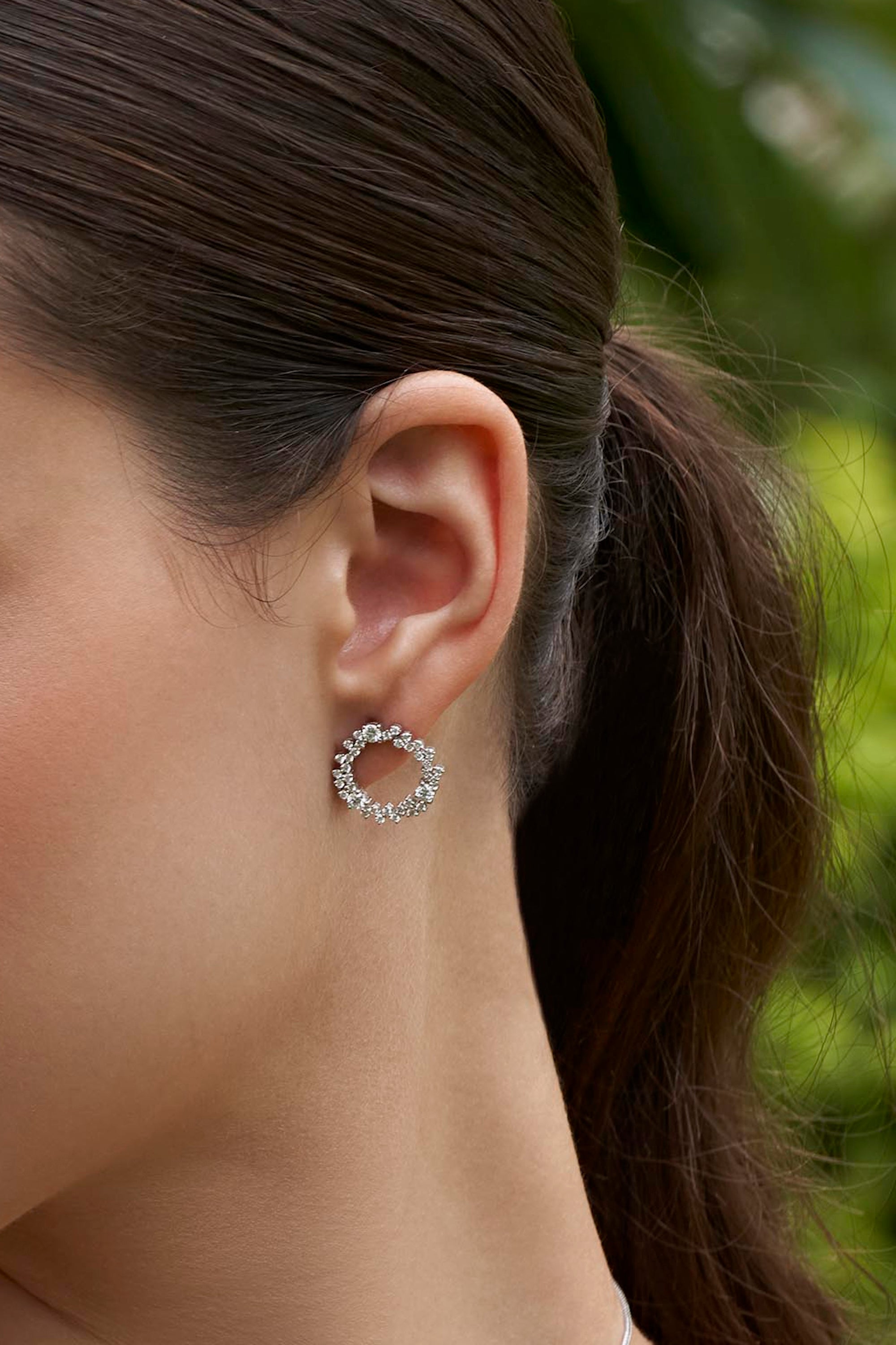 Circular Cluster Diamond Earring