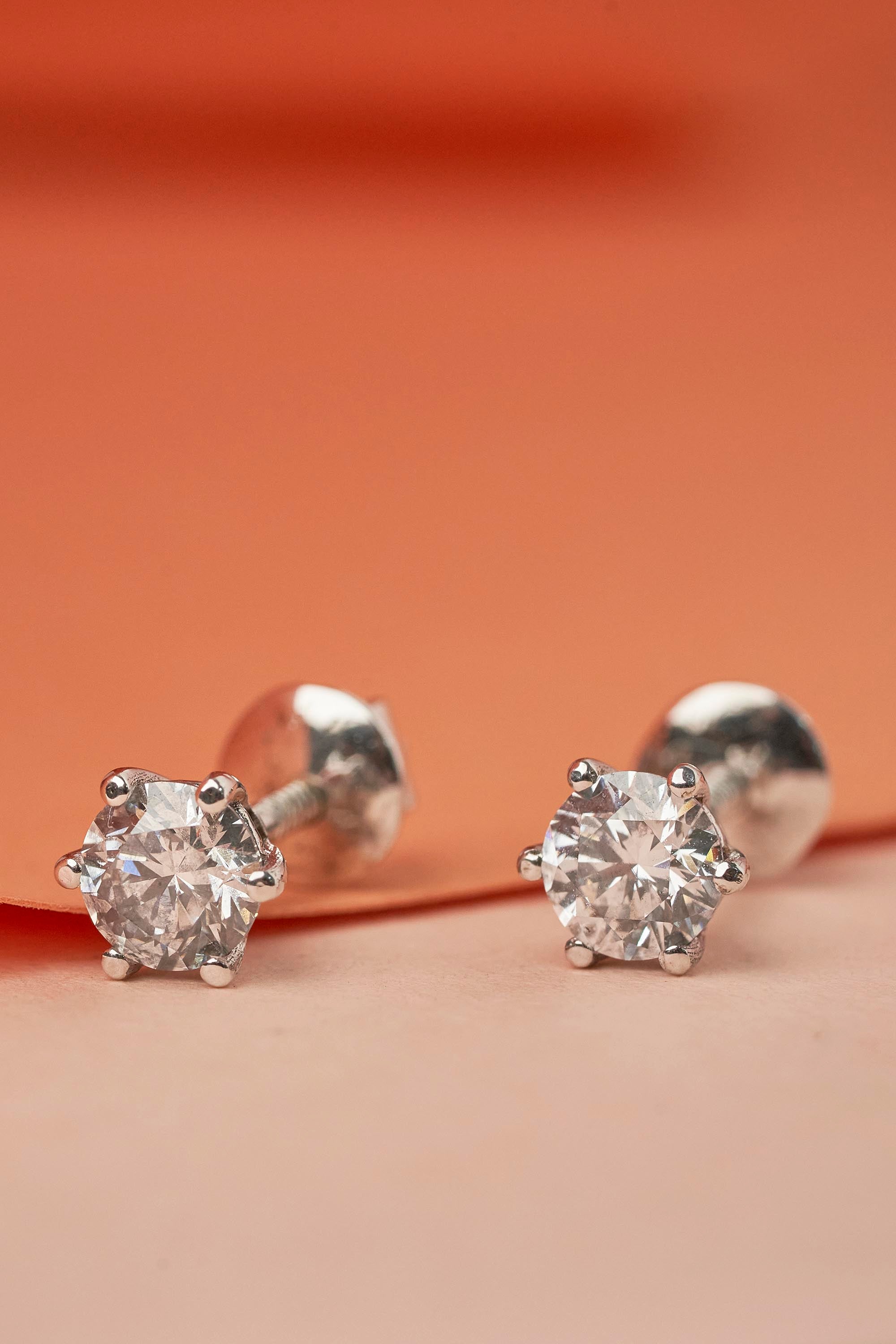 Classic 1 Carat Diamond Studs