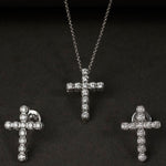 Cross shaped diamond earrings