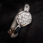 Diamond heart charm ring