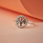 Tree shaped circular diamond ring