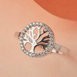 Tree shaped circular diamond ring