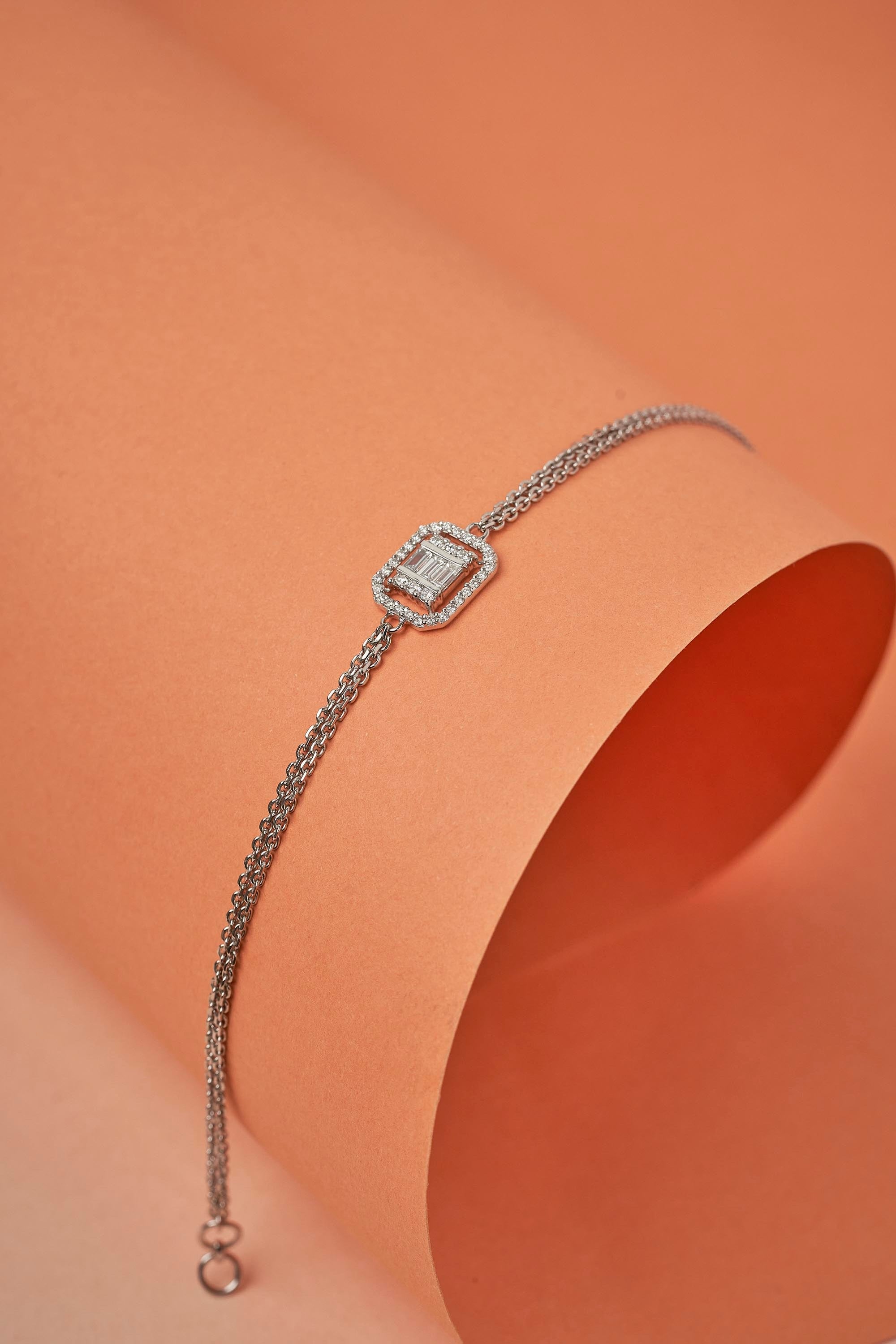 double chain diamond bracelet