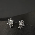 Feathered Radiant Diamond Earrings