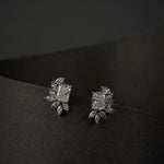 Feathered Radiant Diamond Earrings