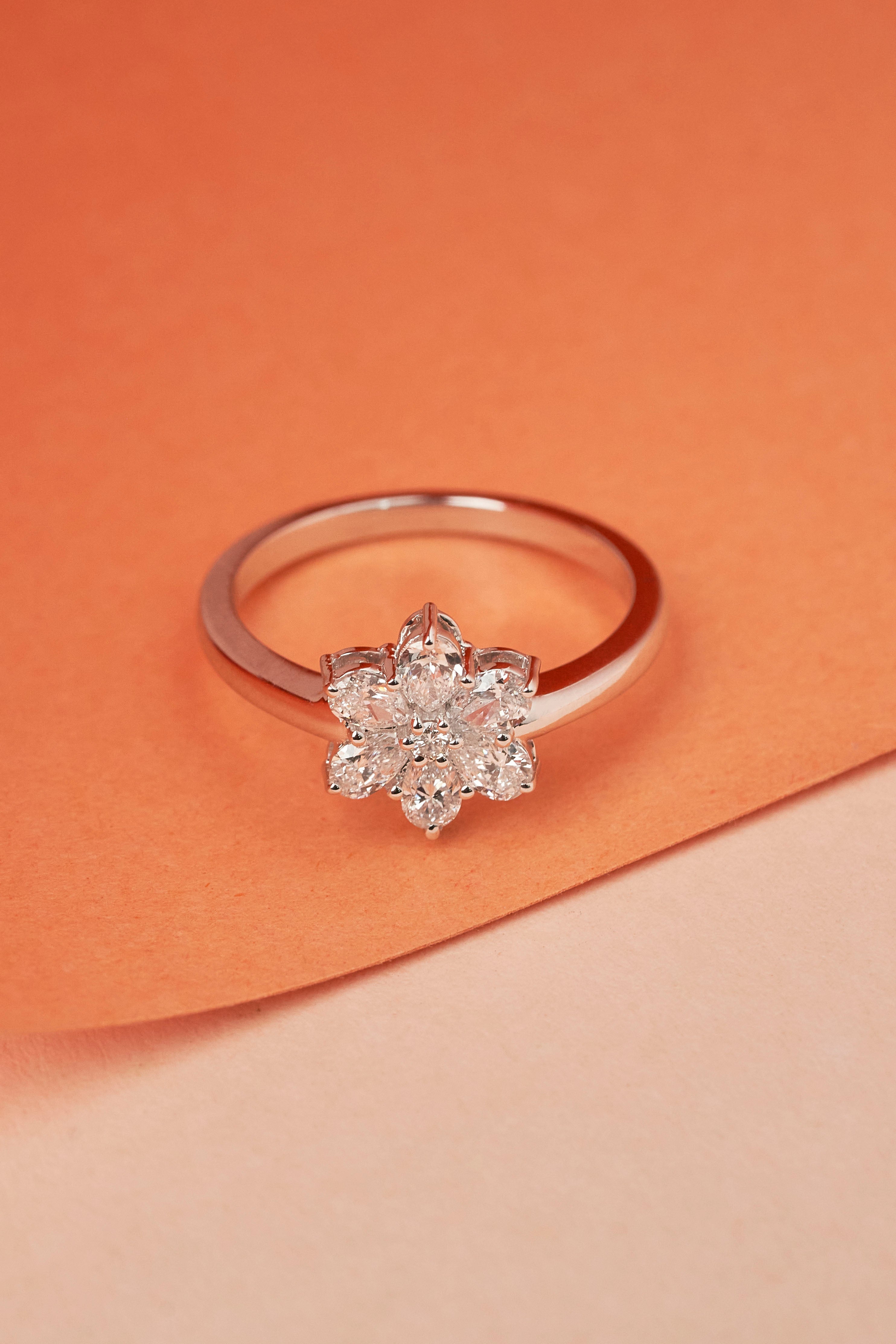 Diamond Flower Ring