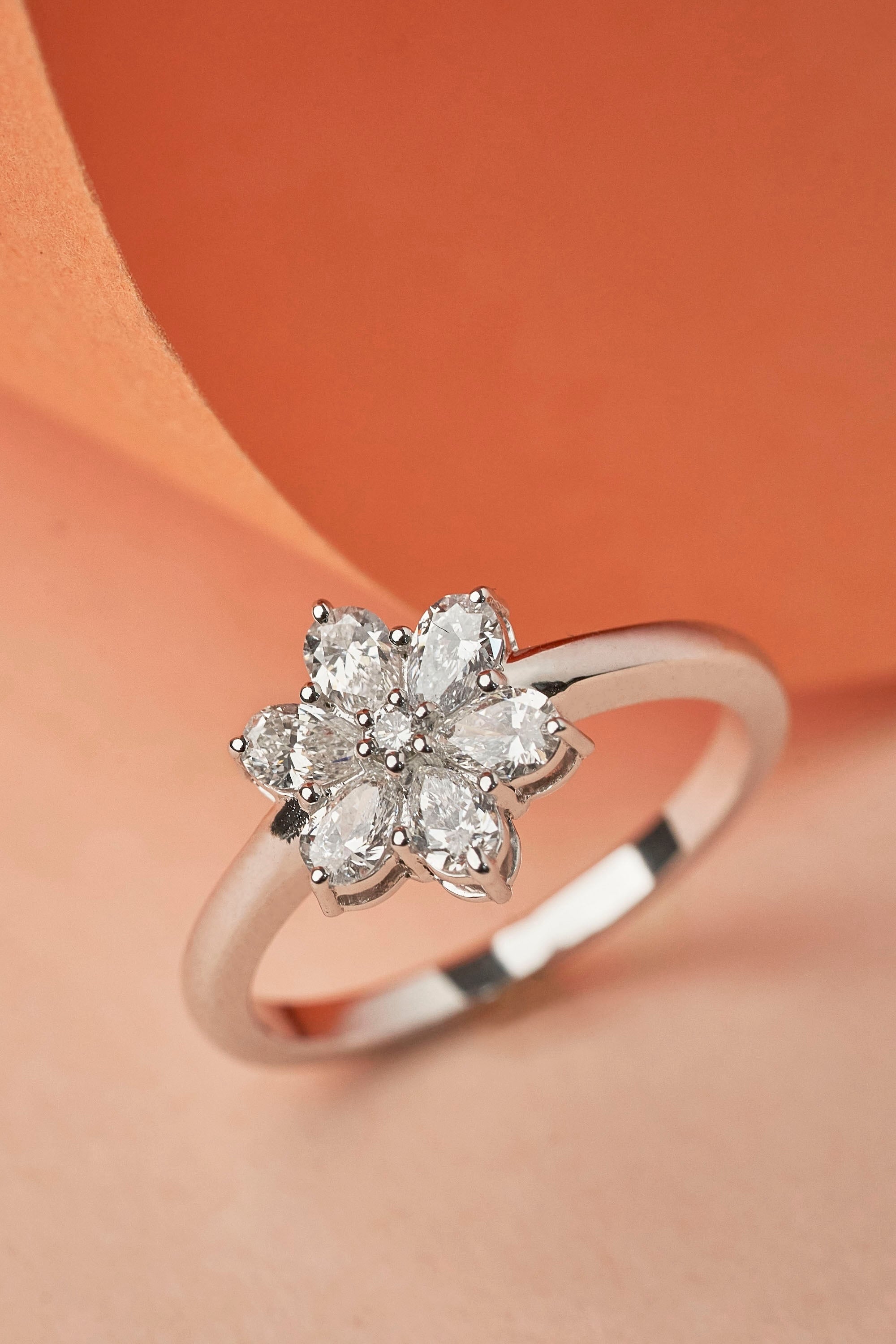 Diamond Flower Ring