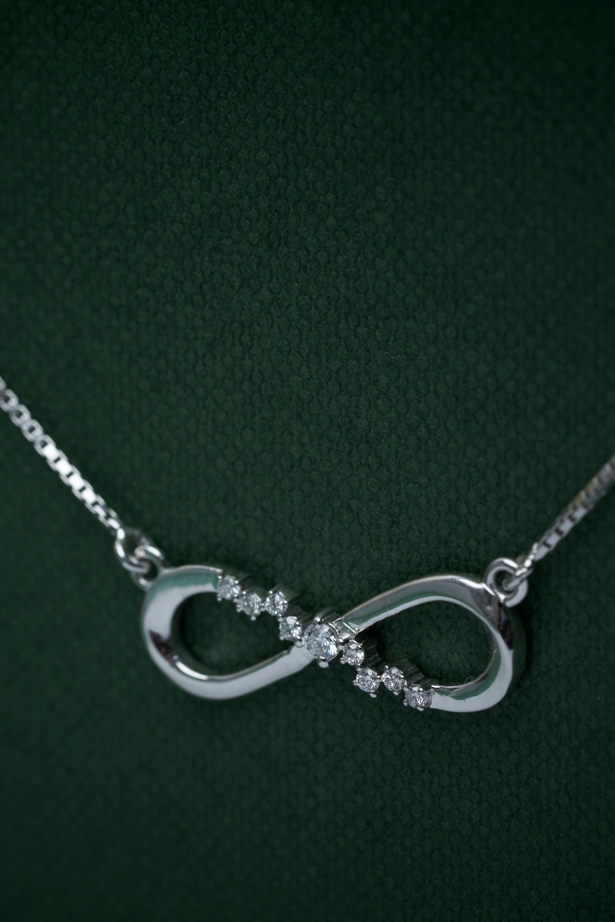 Infinity diamond pendant necklace