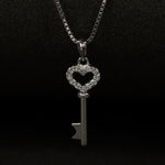 Key diamond pendant necklace