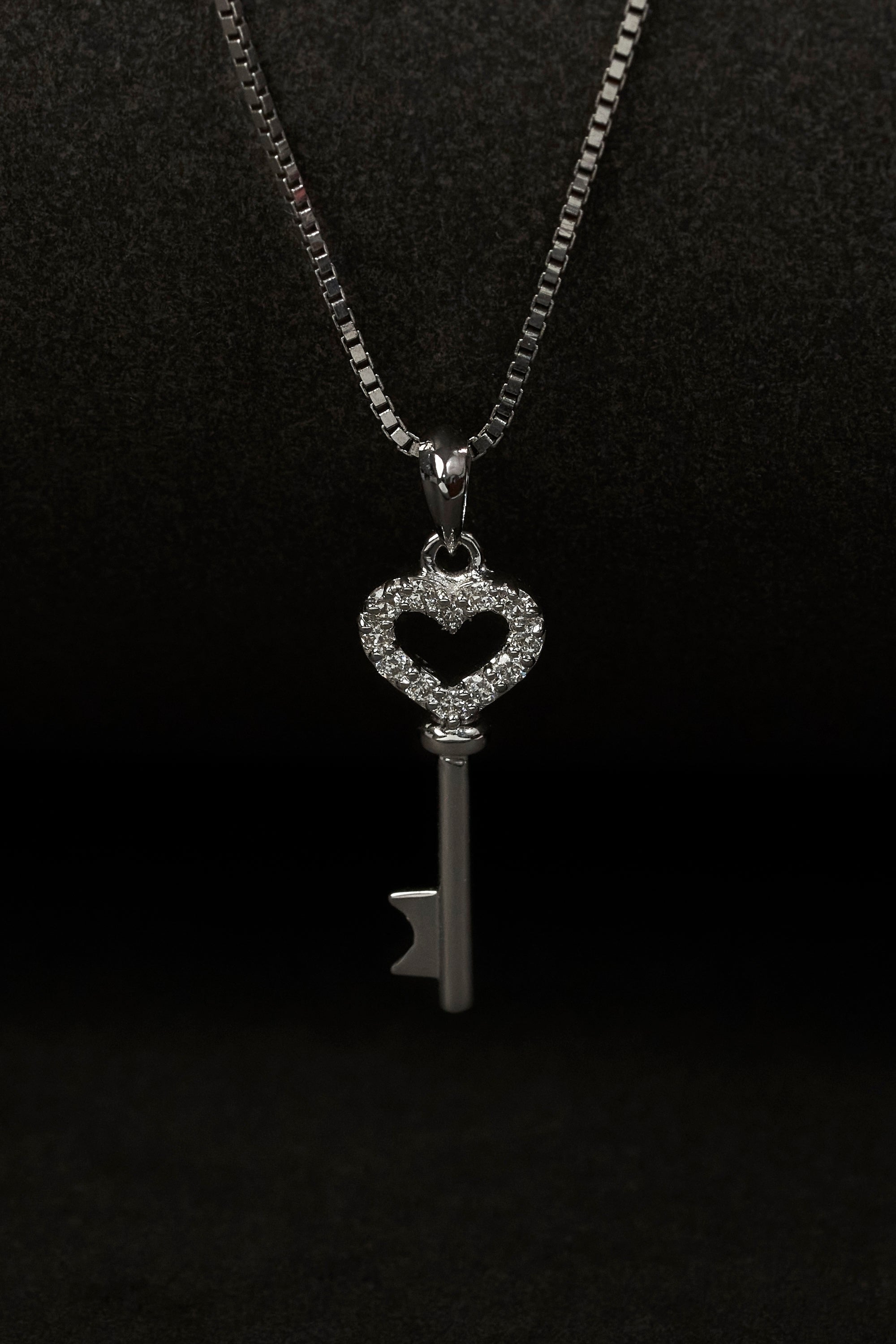 Key diamond pendant necklace