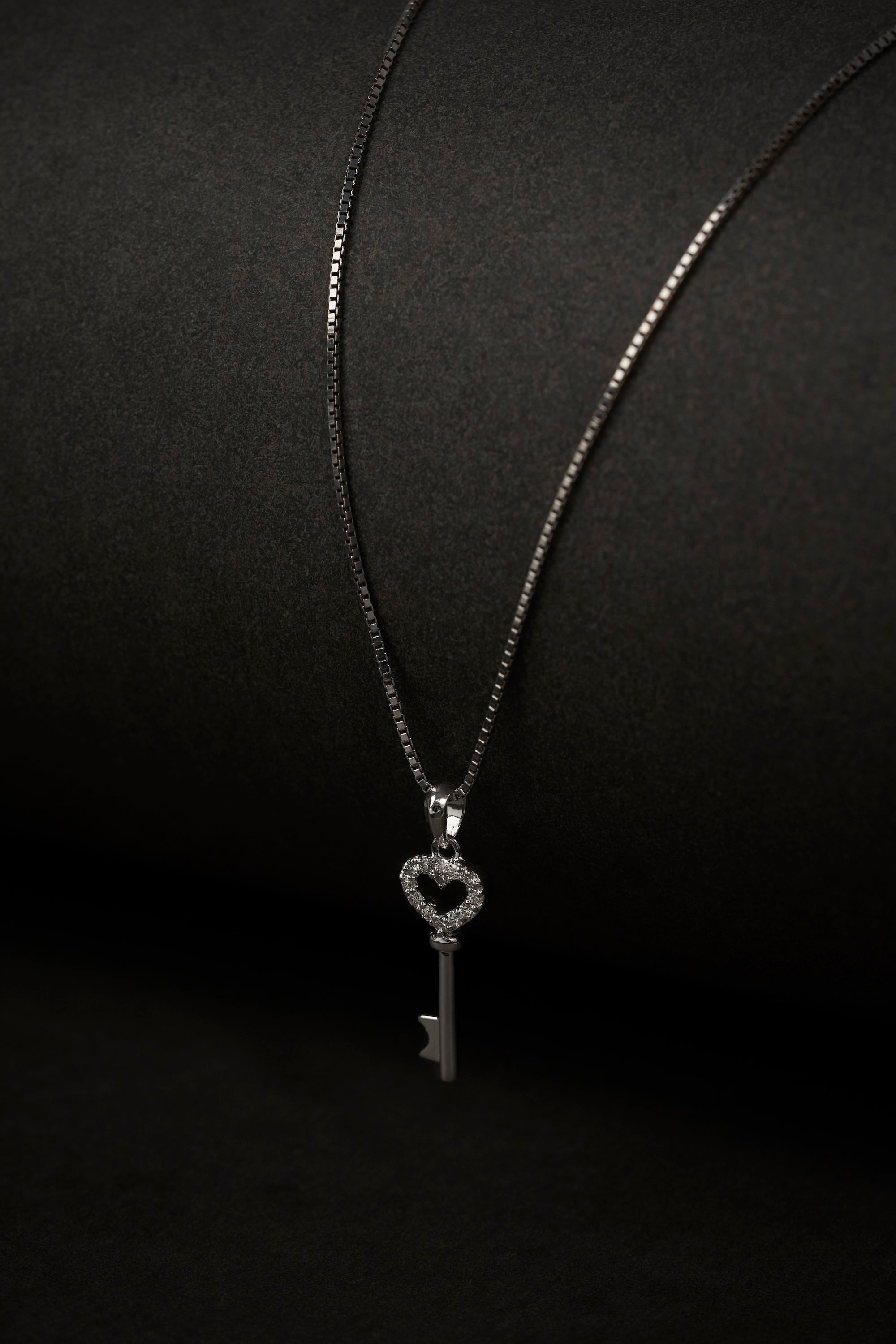 Key diamond pendant necklace