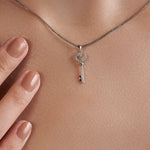 Key diamond pendant necklace