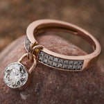 The lock charm diamond ring