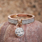 The lock charm diamond ring