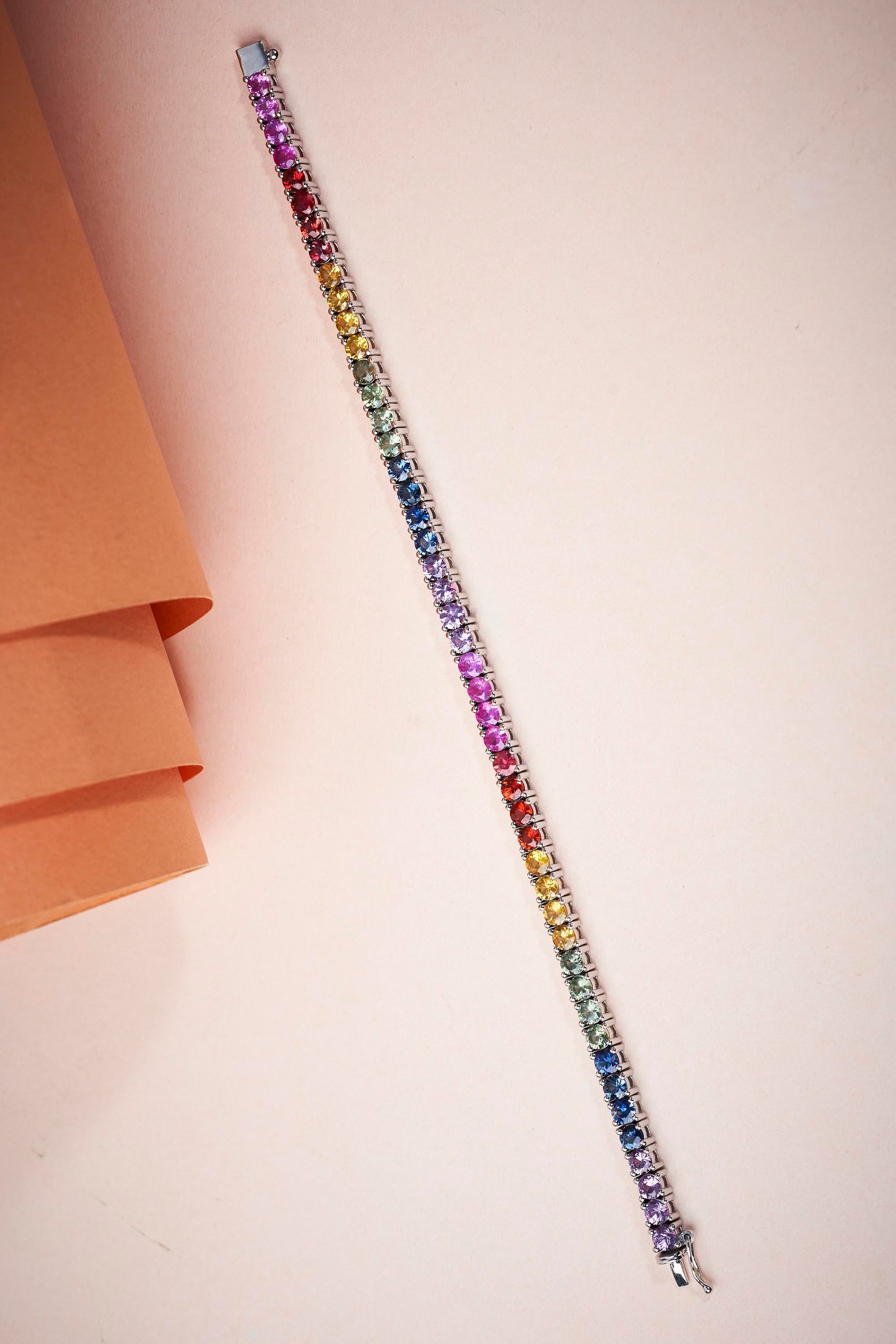 Multicolour Sapphire Tennis Bracelet