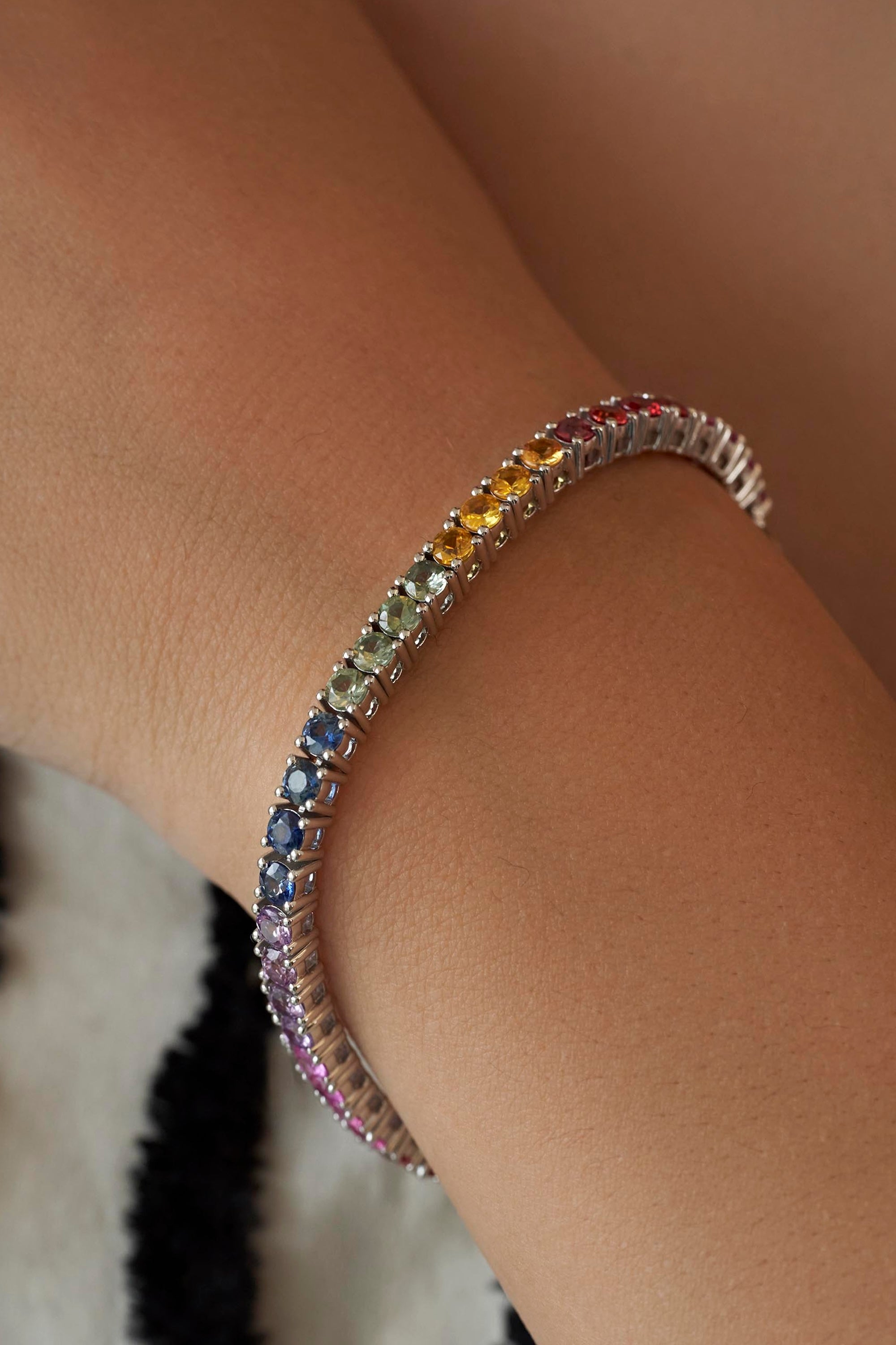 Multicolour Sapphire Tennis Bracelet