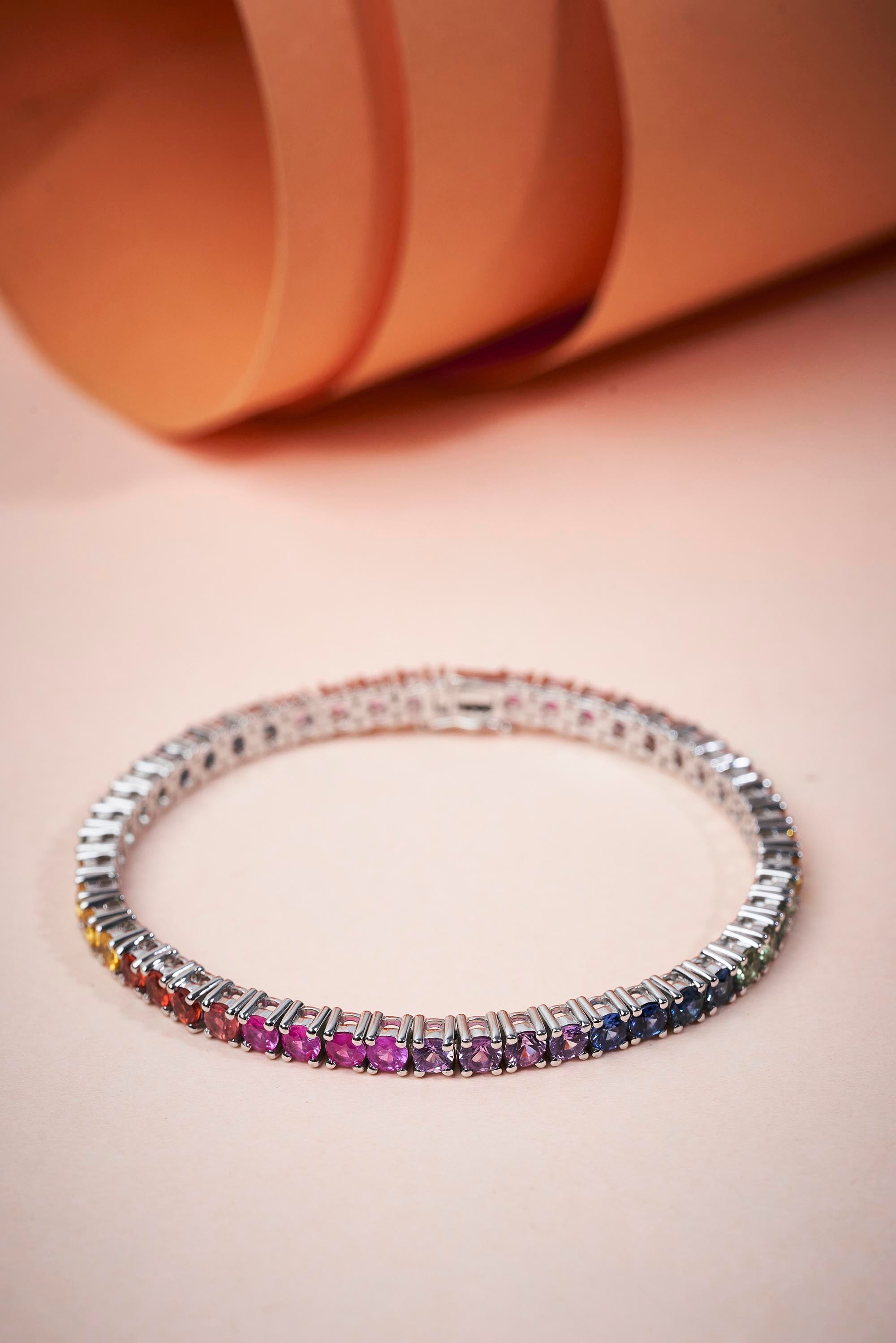 Multicolour Sapphire Tennis Bracelet