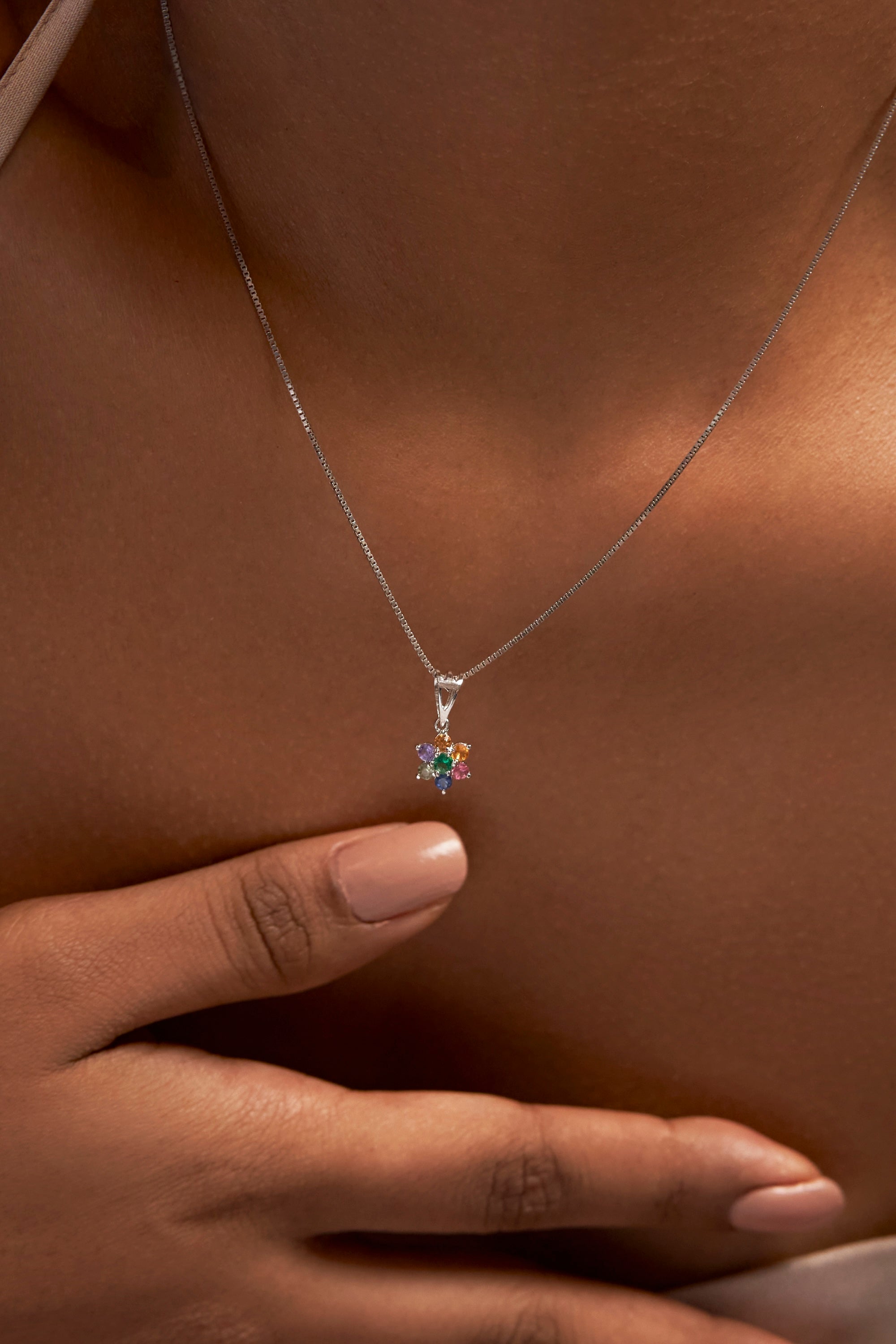 Multicolour Sapphire Pendant necklace