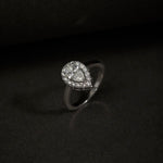 Halo Pear Cut Diamond Ring