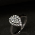 Halo Pear Cut Diamond Ring