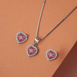 Pink Halo Heart Diamond Pendant