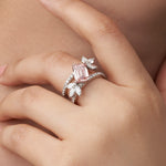 Pink Emerald Cut Diamond Ring