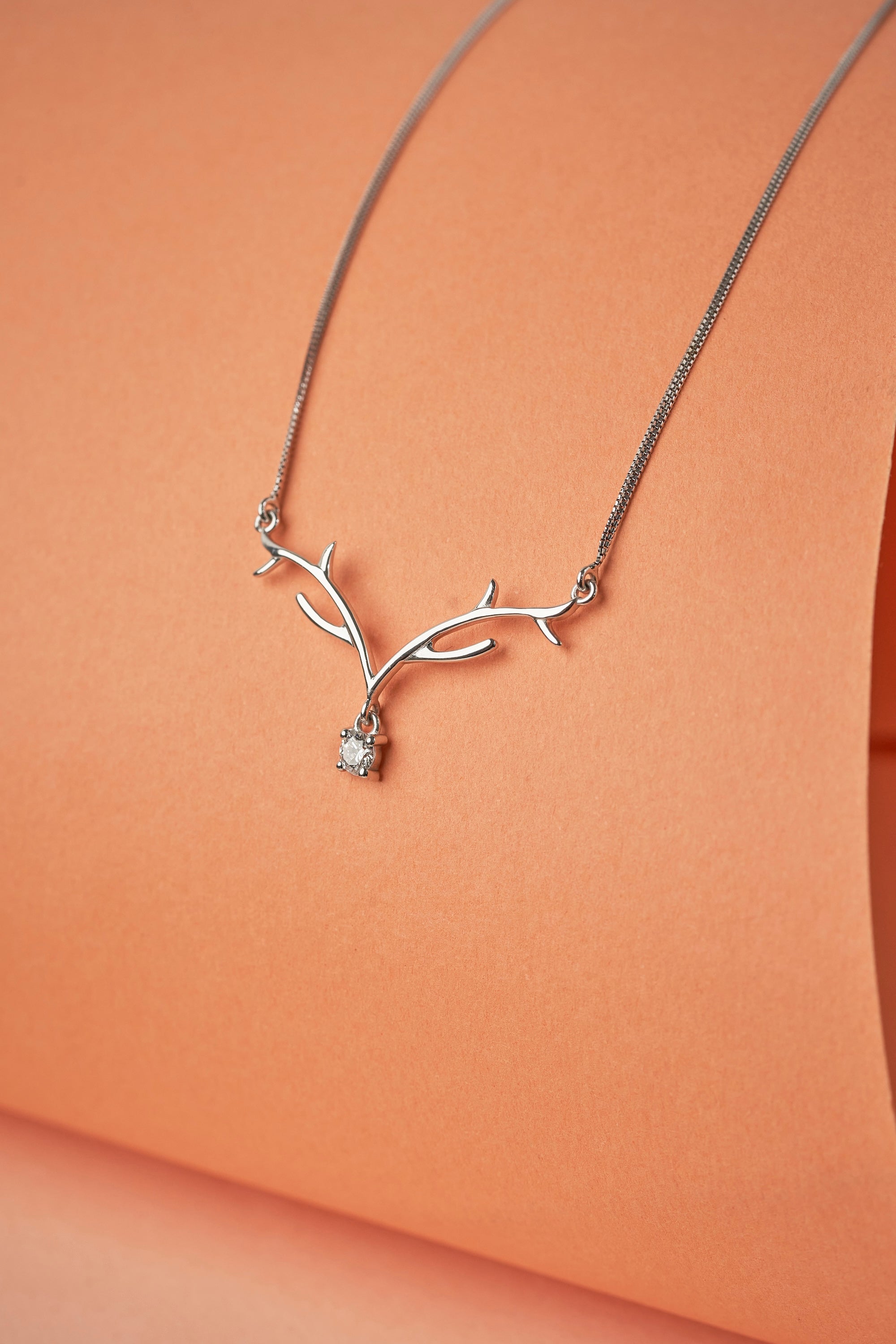 Reindeer Diamond Pendant necklace