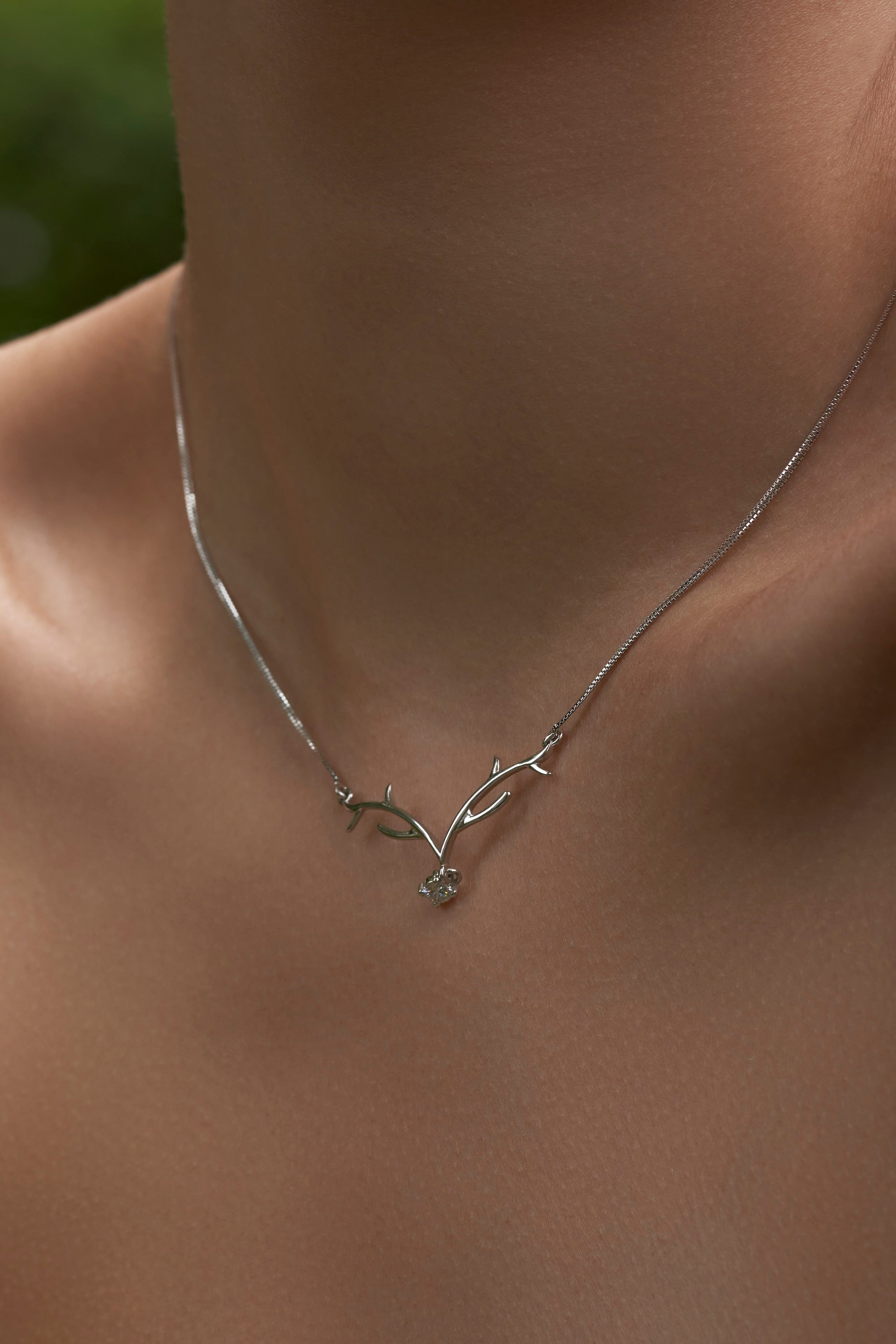 Reindeer Diamond Pendant necklace