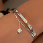 Roman Dangling Heart Diamond Bracelet