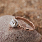 Crowned Round Cut Diamond Ring