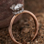 Crowned Round Cut Diamond Ring