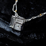 Square diamond pendant necklace