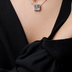 Square diamond pendant necklace