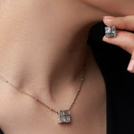 Square diamond pendant necklace