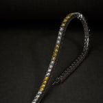 White and yellow diamond tennis bracelet