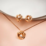 rose gold bloomed rose diamond earrings