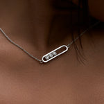 Sliding Diamond Pendant Necklace