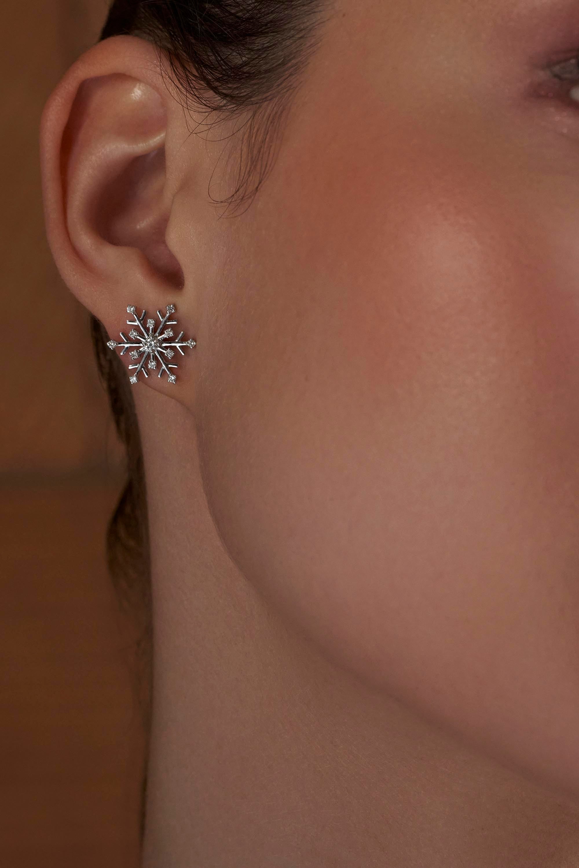 Snowflake diamond earrings