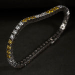 White and yellow diamond tennis bracelet